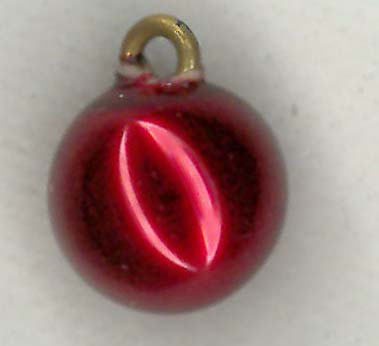 ROUND PEARL BUTTON - SIZE 10 - RED