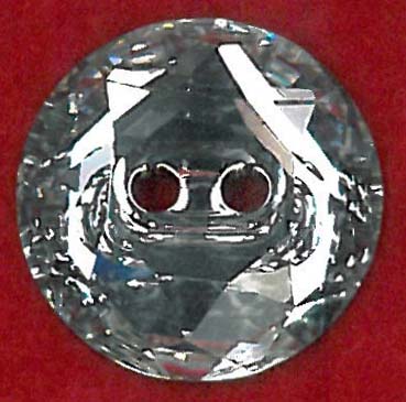 SWAROVSKI FLAT CRYSTAL BUTTON - SIZE 14 - CLEAR/NICKEL