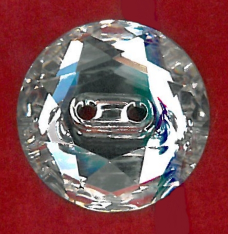 SWAROVSKI FLAT CRYSTAL BUTTON - SIZE 16 - CLEAR/NICKEL