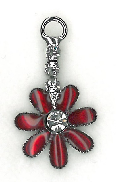 PENDANT - RED/NICKEL