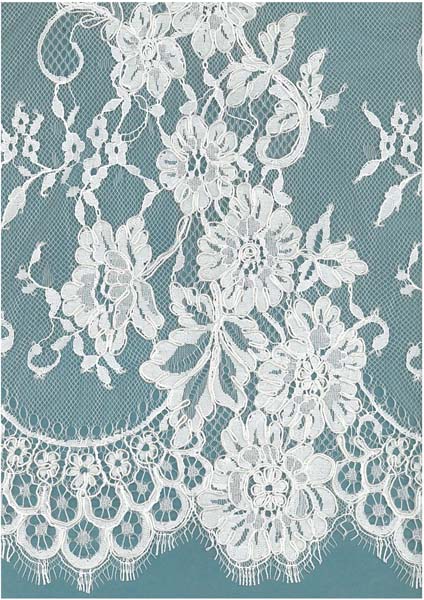 POLY CORDED LACE - IVORY