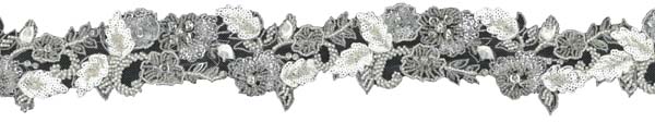 CRYSTAL BEADED SEQUIN EDGING - P IVORY