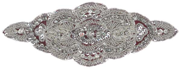 CRYSTAL BEADED MOTIF (SOLD SINGULARLY) - CRYSTAL/SIL/IV