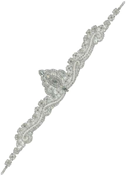 CRYSTAL BEADED MOTIF (SOLD SINGULARLY) - IV/SIL