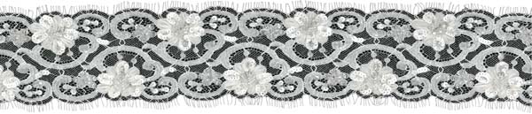 BEADED SEQUIN EDGING - IVORY