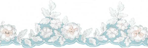 3D BEADED LACE EDGING - IV/PINK