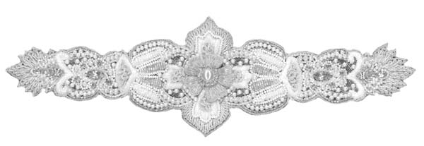 CRYSTAL BEADED MOTIF (SOLD SINGULARLY) - IV/SIL