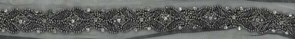 BEADED EDGING - BLACK/CRYSTAL