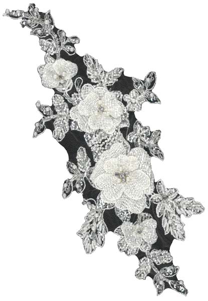 CRYSTAL BEADED MOTIF - IVORY