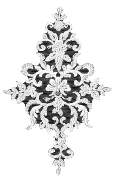 EMBROIDERED BEADED MOTIF (SOLD SINGULARLY) - IVORY