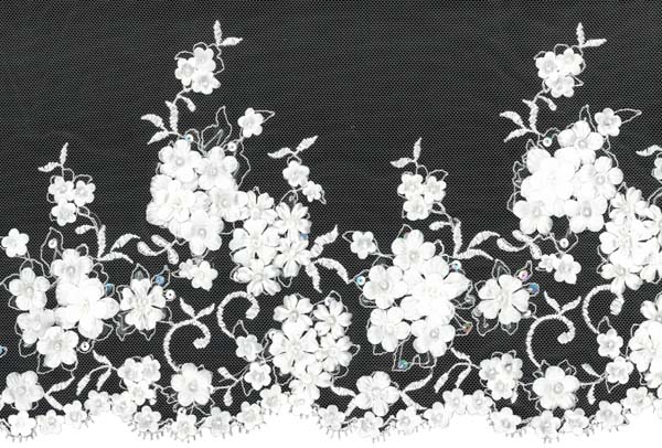 3D BEADED SEQUIN EDGING - IVORY