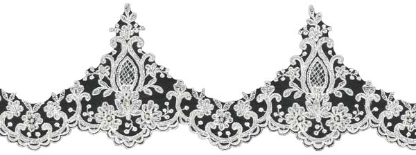 CORDED BEADED SEQUIN EDGING - IVORY