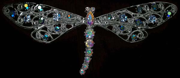 DRAGONFLY BROOCH - CRYSTAL AB/NICKEL