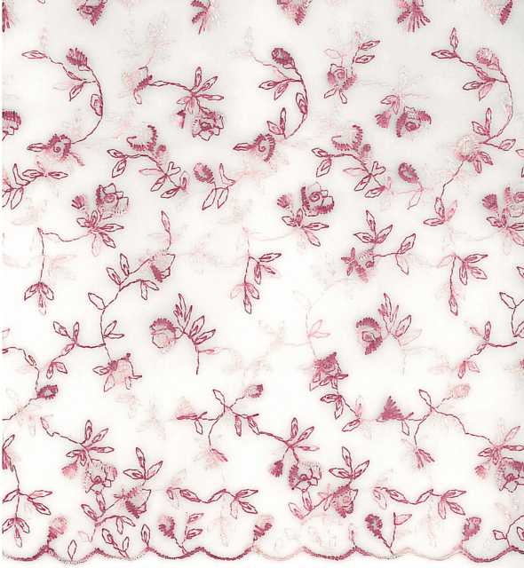 EMBROIDERED ORGANZA - IV/OLD ROSE